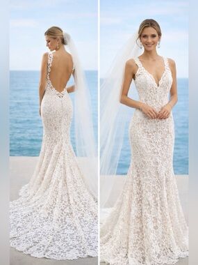 Lace Mermaid Wedding Dress - Ivory